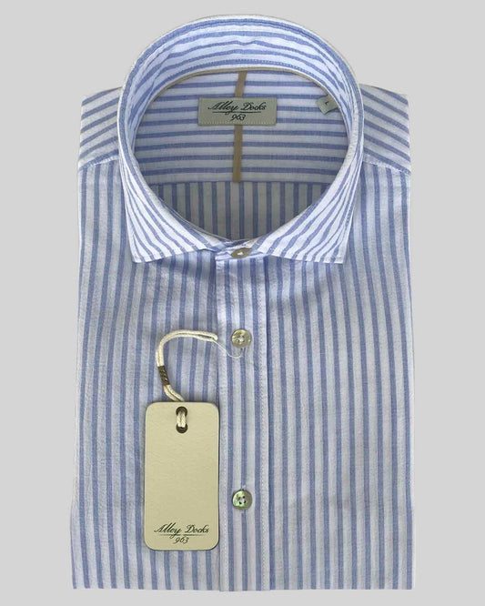 Alley Docks Camisa rayas anchas blancas y azules