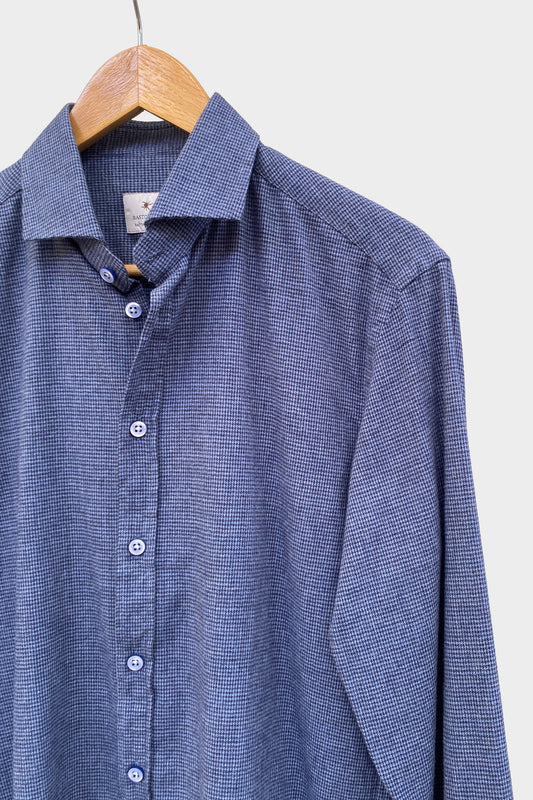 Bastoncino Camisa de mini pata de gallo azul