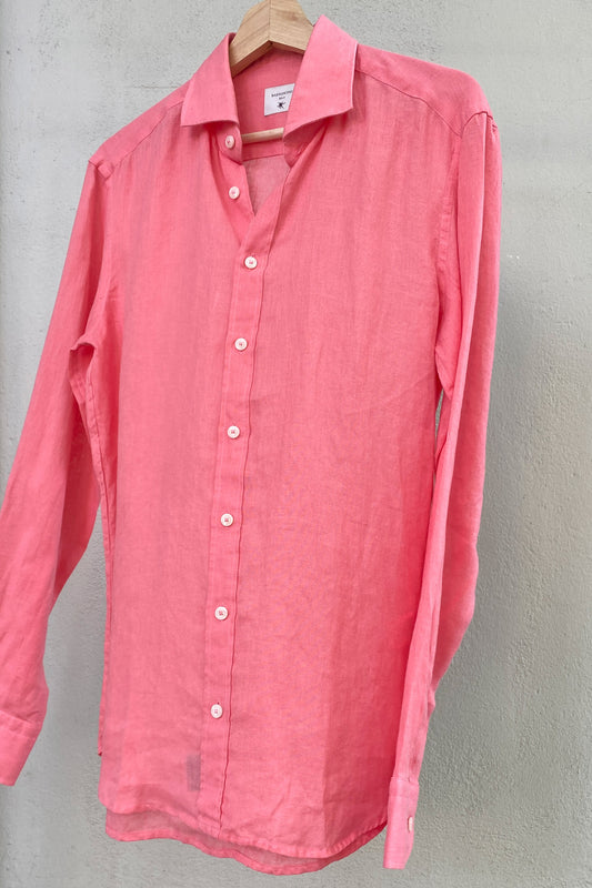 Bastoncino Camisa de lino color rosa