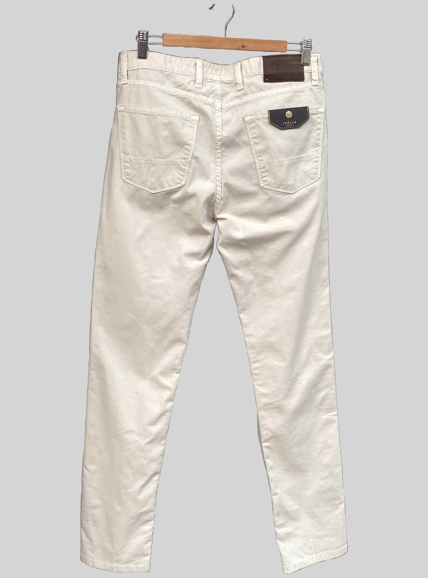 Fourten Pantalón 5 bolsillos de popelín beige claro