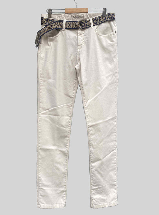 Fourten Pantalón 5 bolsillos de popelín beige claro