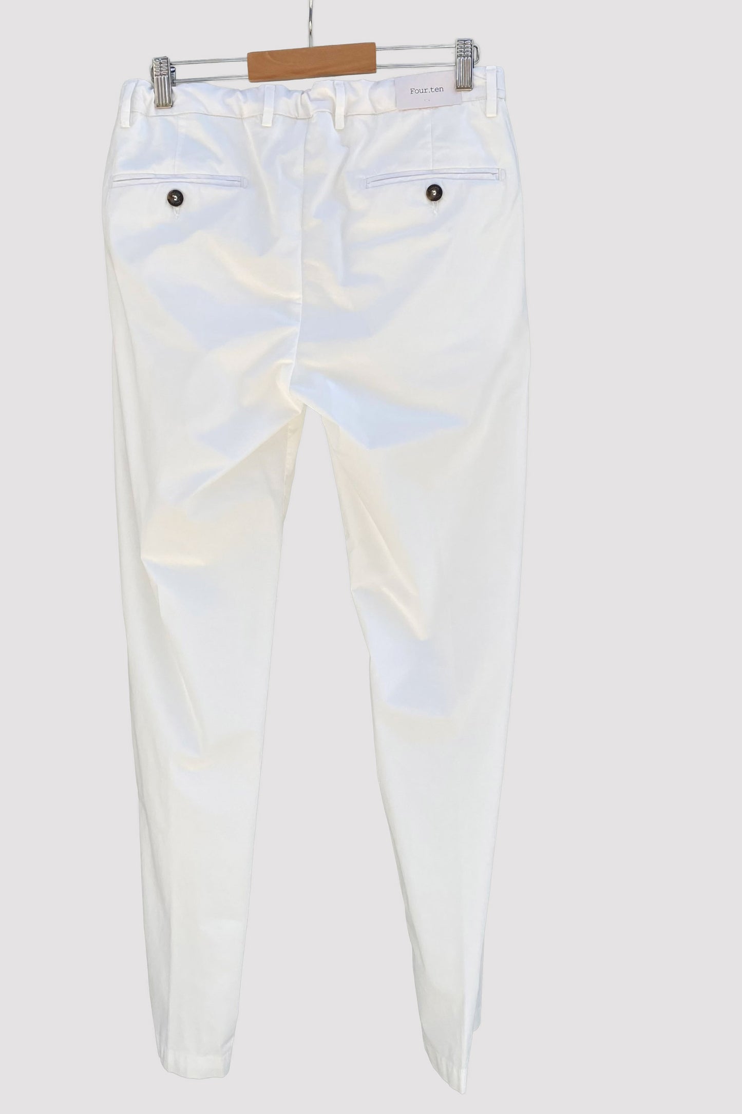 Four.ten Pantalón de popelín blanco con cordón