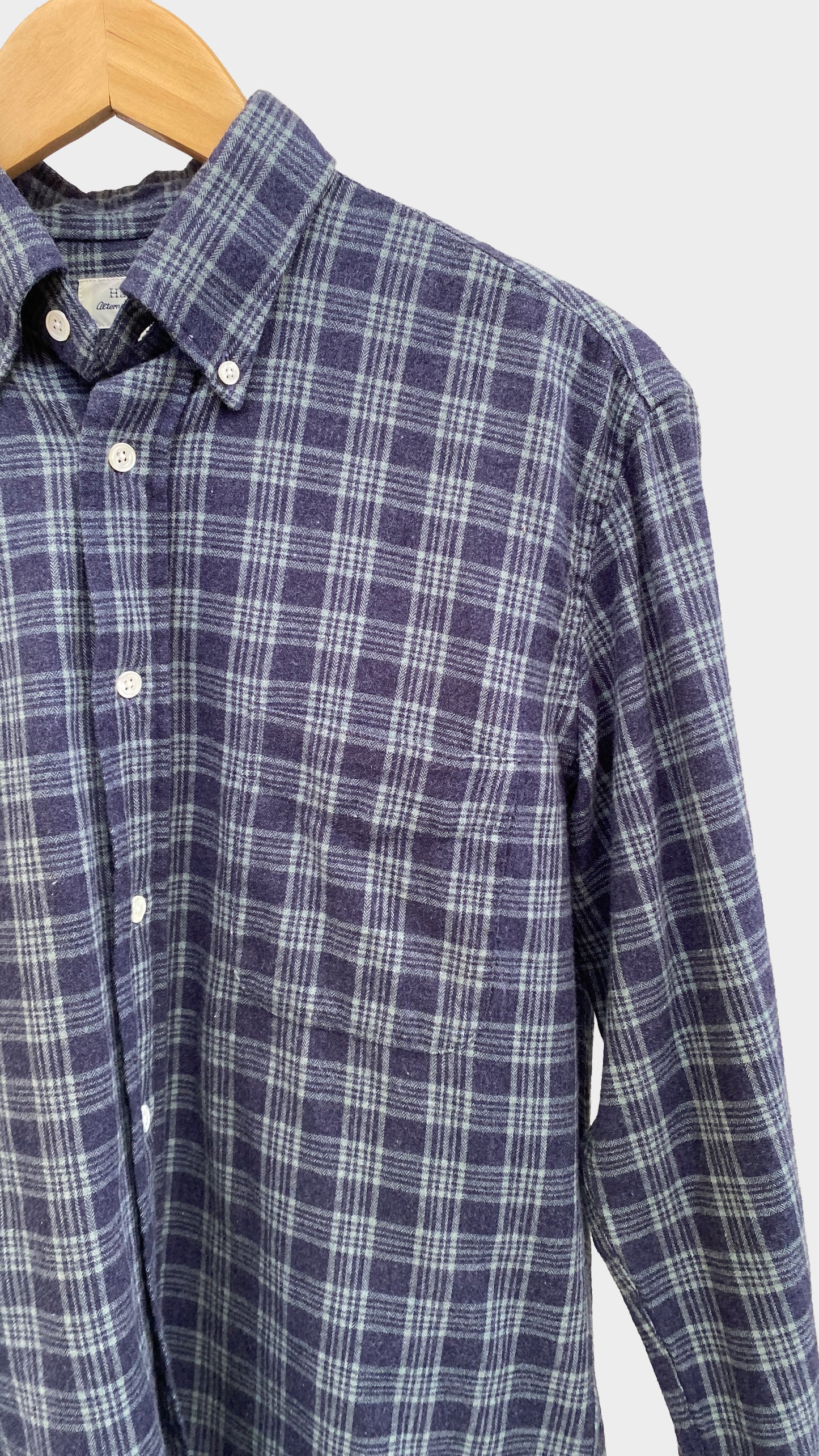 Hartford Camisa de cuadros azul y verde agua