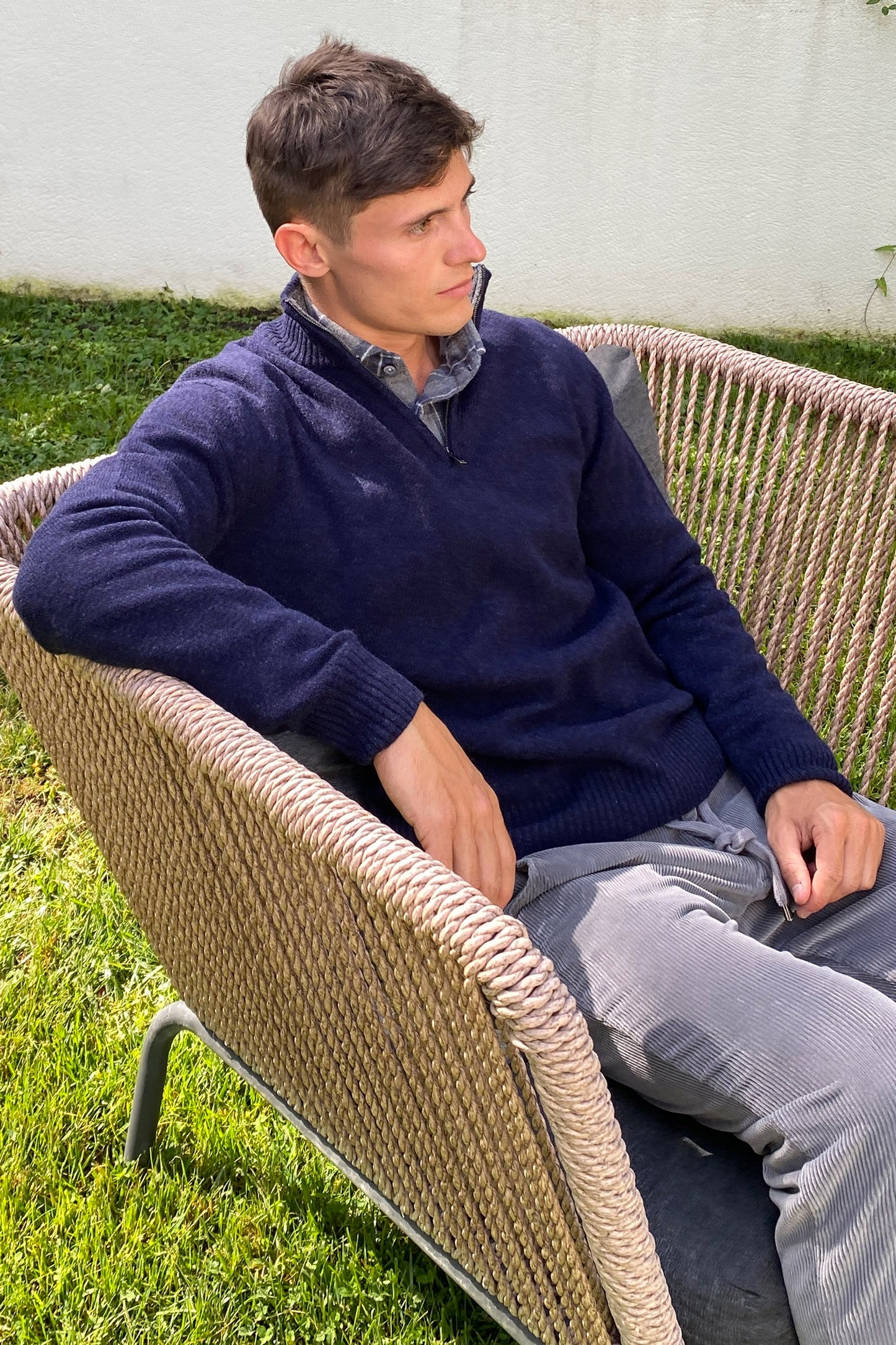 Homeward jersey cuello alto con cierre de media cremallera