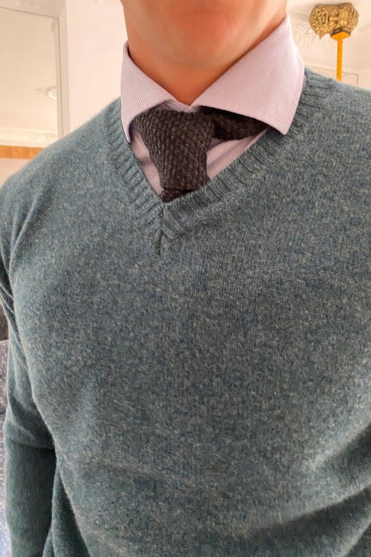 Homeward jersey cuello pico verde agua