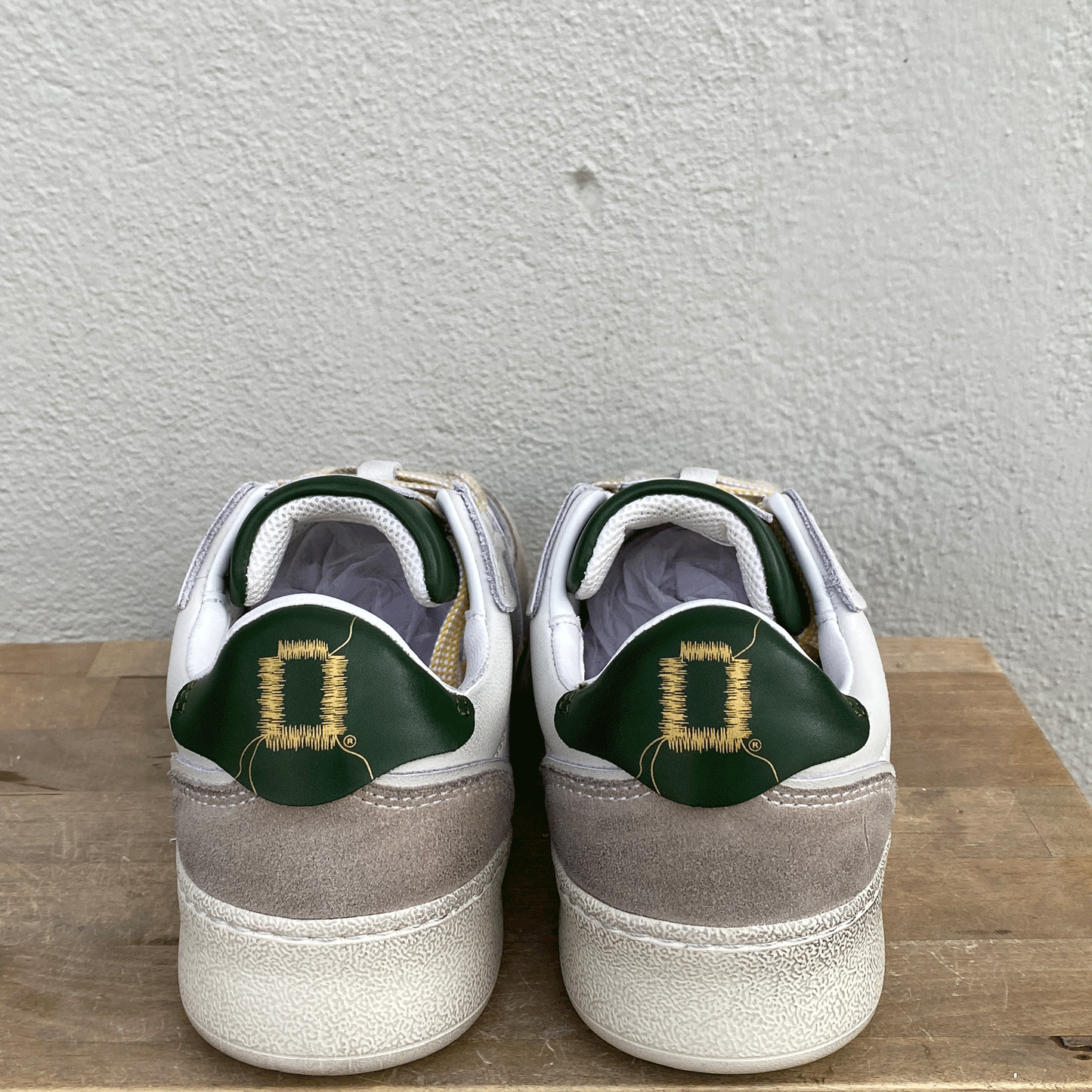 Monoway Zapatillas de napa blancas y verdes