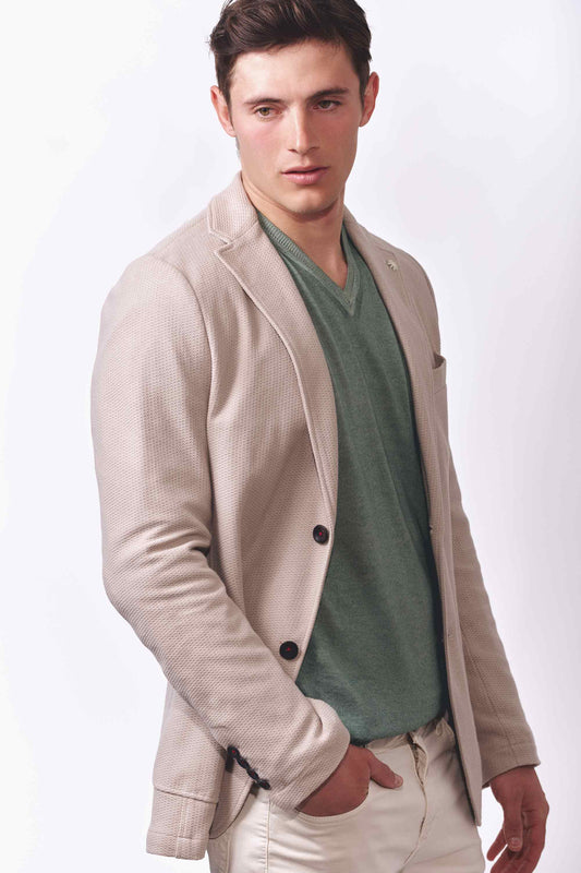 Wool&co Jersey cuello verde celadón