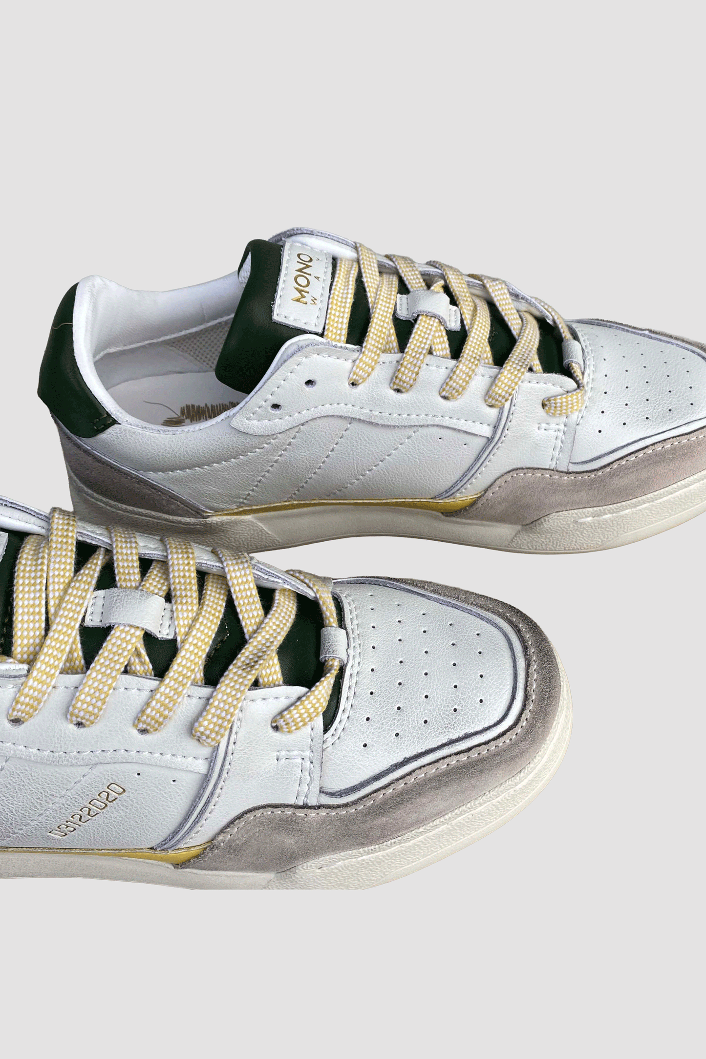 Monoway Zapatillas de napa blancas y verdes
