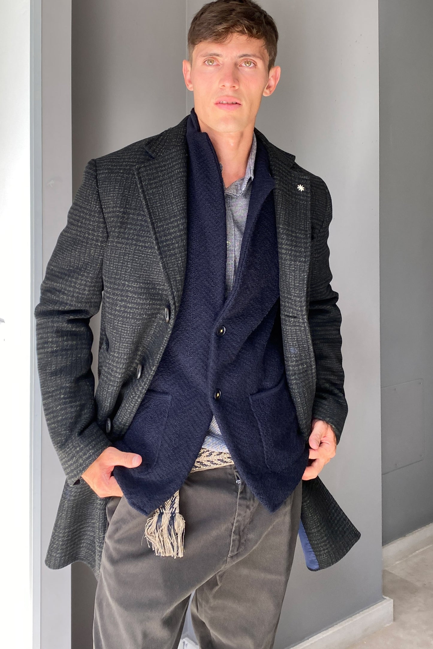 Manuel Ritz cardigan de espiga dark navy