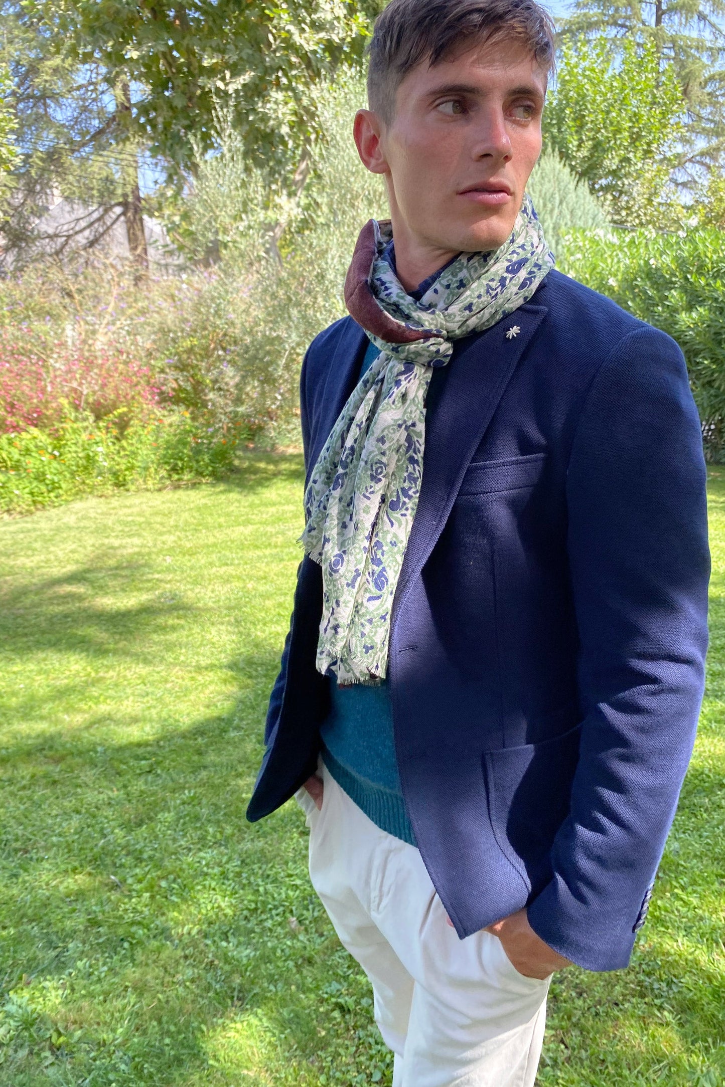 Manuel Ritz Blazer de piqué stretch azul