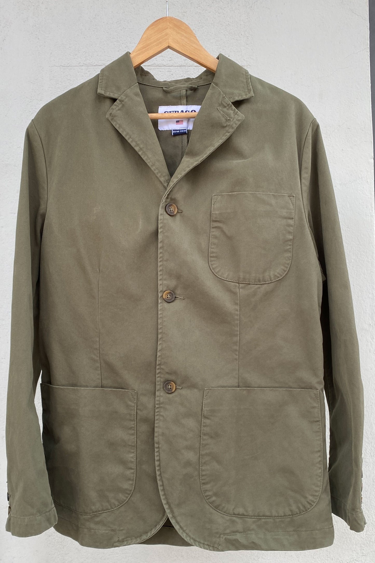 Sebago Chaqueta blazer verde de algodón