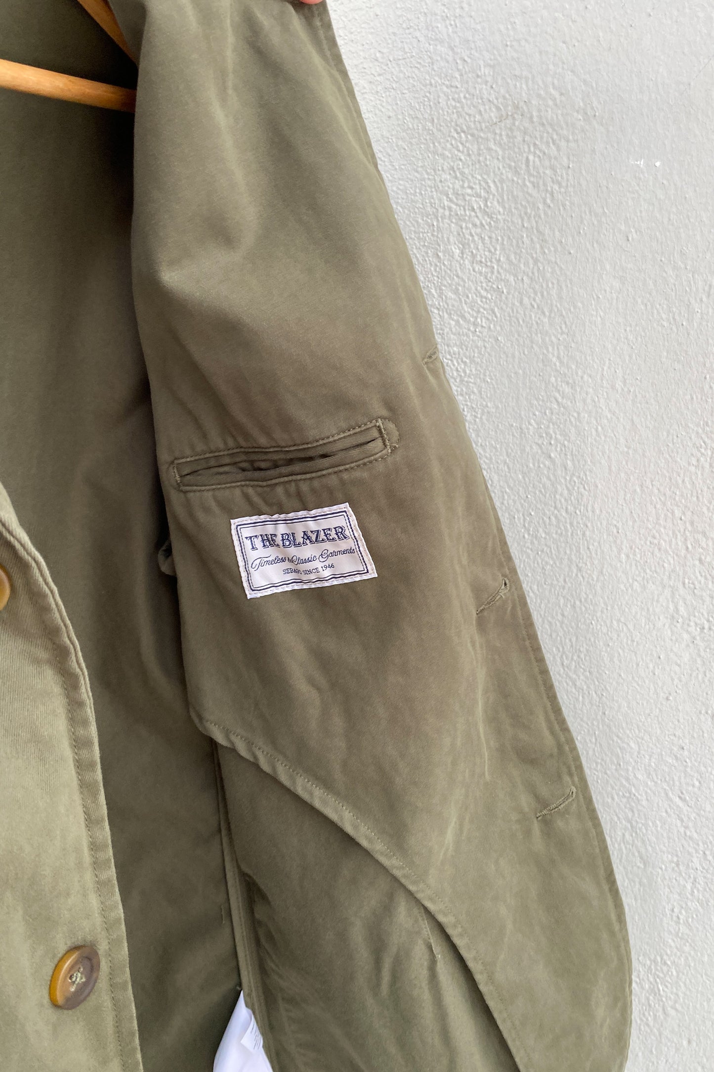 Sebago Chaqueta blazer verde de algodón