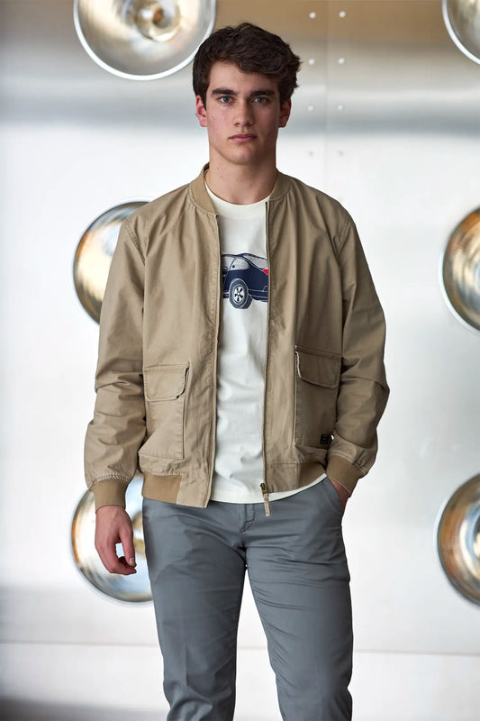Impure Chaqueta Bomber beige lavado