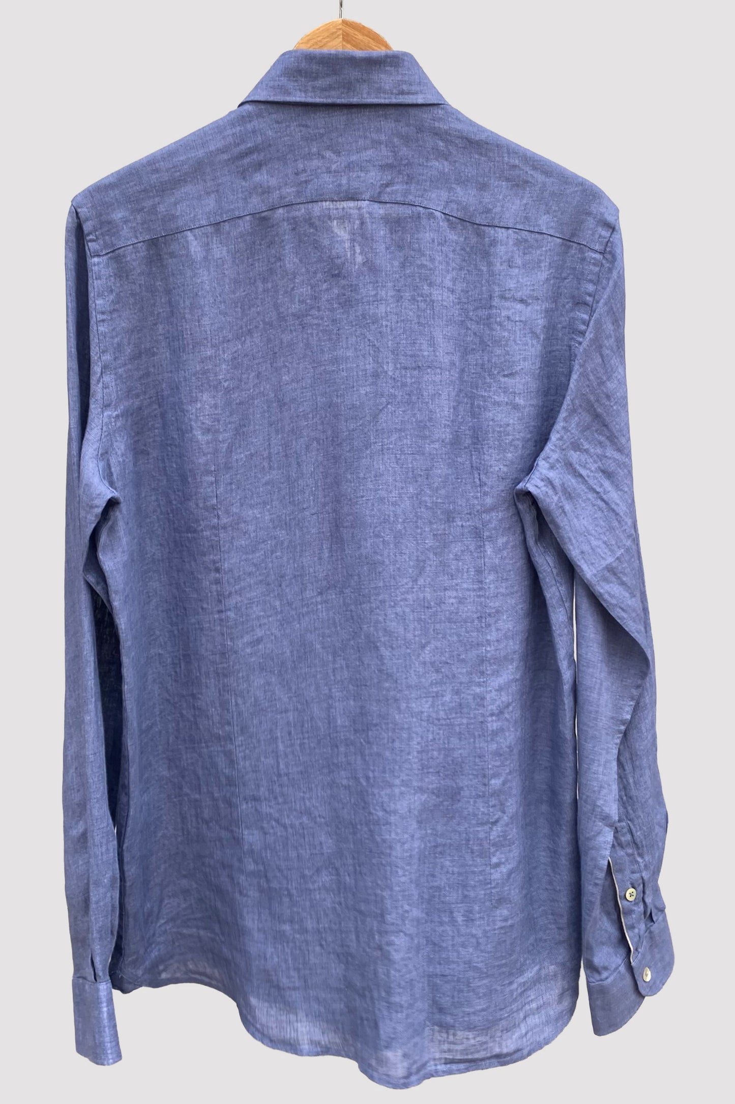 Alley Docks Camisa de lino azul lavado