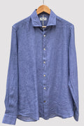 Alley Docks Camisa de lino azul lavado