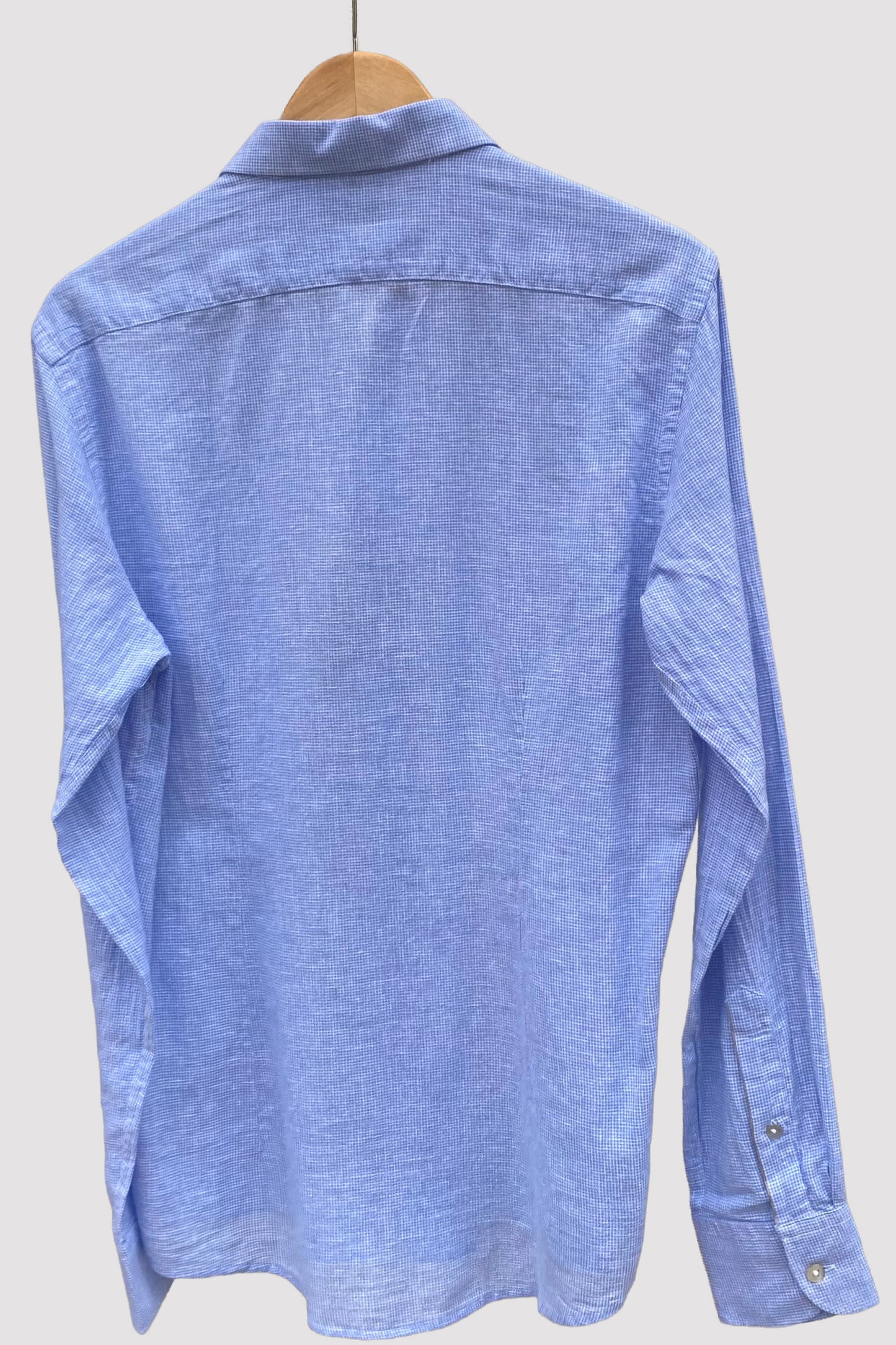 Alley Docks Camisa celeste con dibujo de pata de gallo