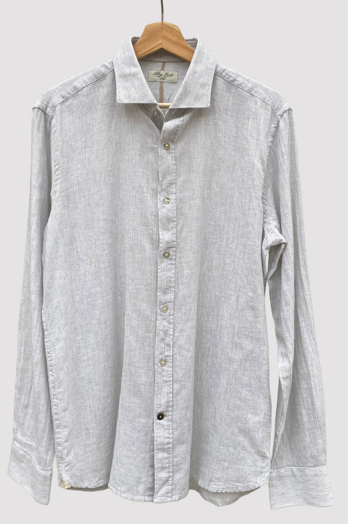 Alley Docks Camisa de mini rayas de color verde claro