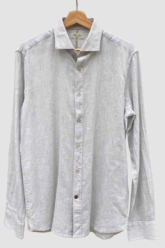 Alley Docks Camisa de mini rayas de color verde claro