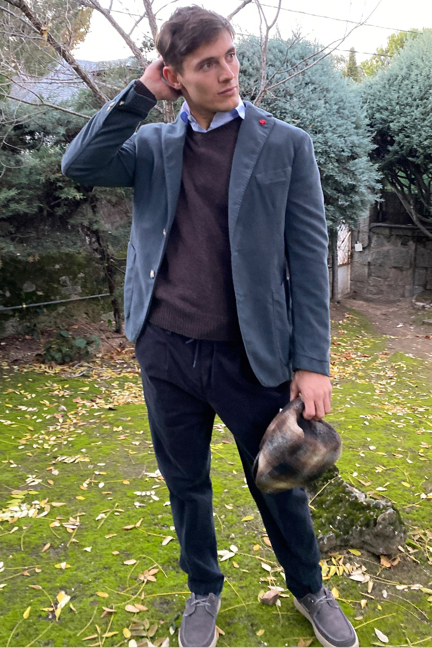 Alley Docks Pantalón aterciopelado navy