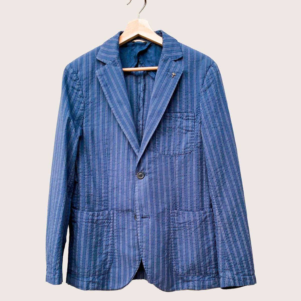 At.p.co Blazer de seersucker azul