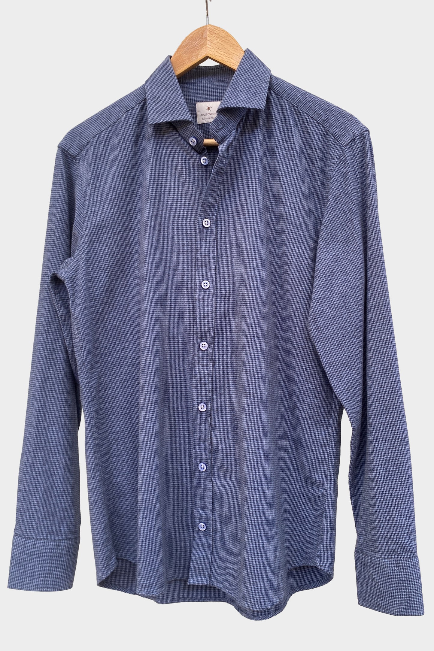 Bastoncino Camisa de mini pata de gallo azul