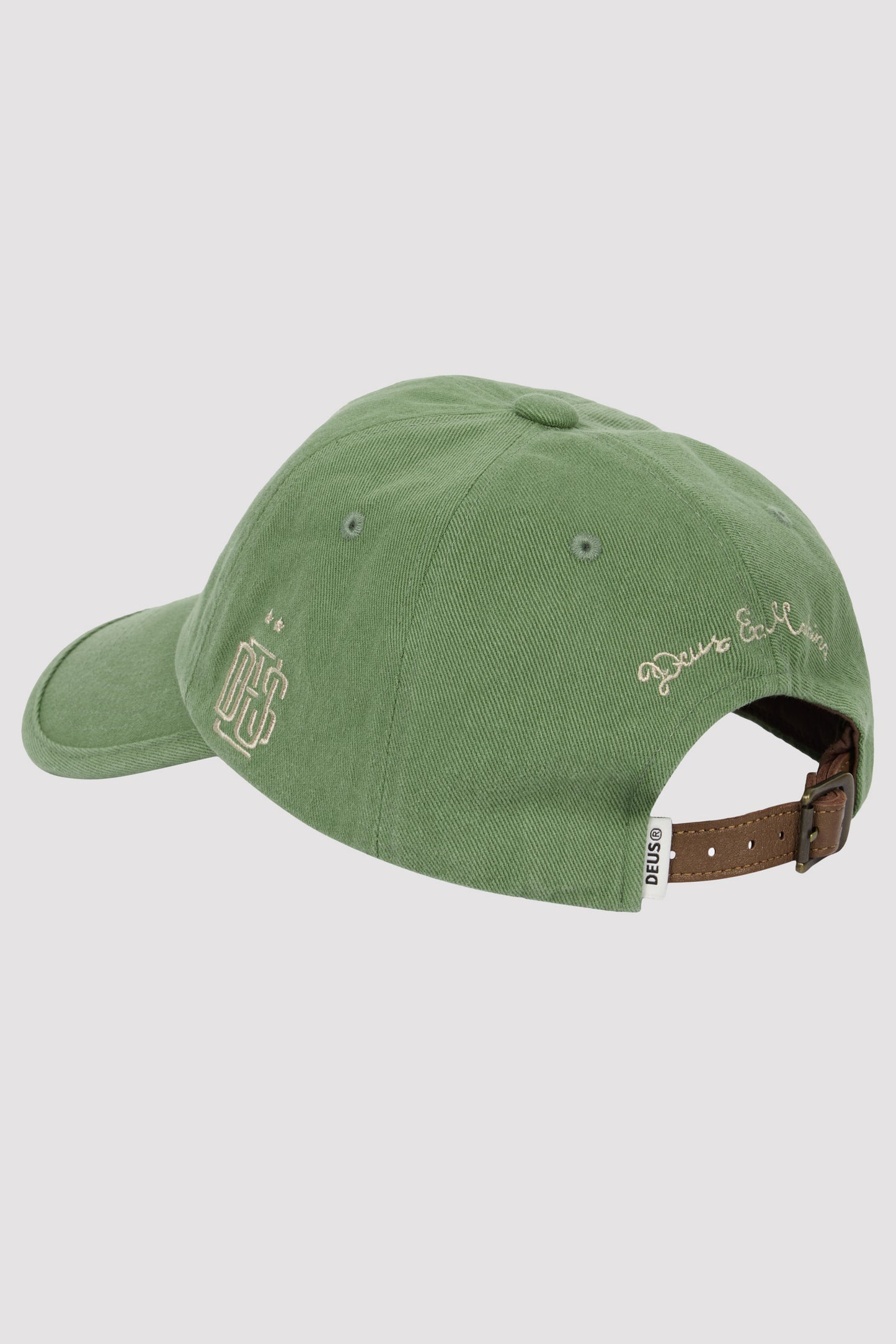 Deus Gorra marrón con la dirección de la dirección de Seul verde