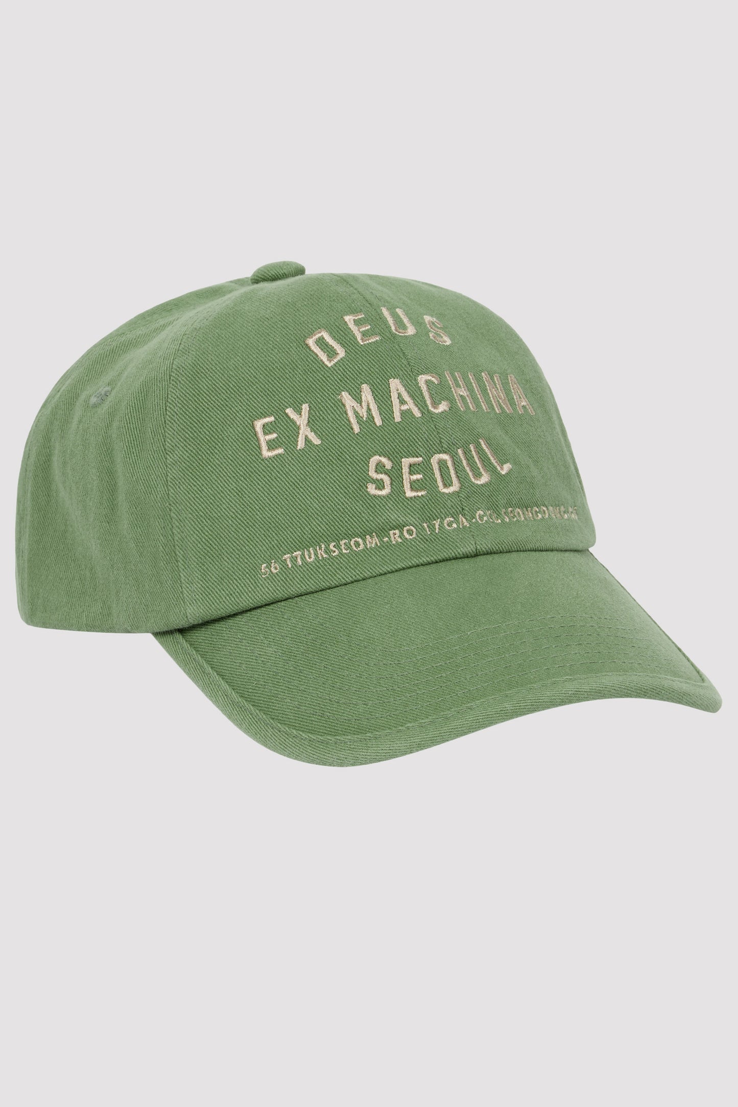 Deus Gorra marrón con la dirección de la dirección de Seul verde