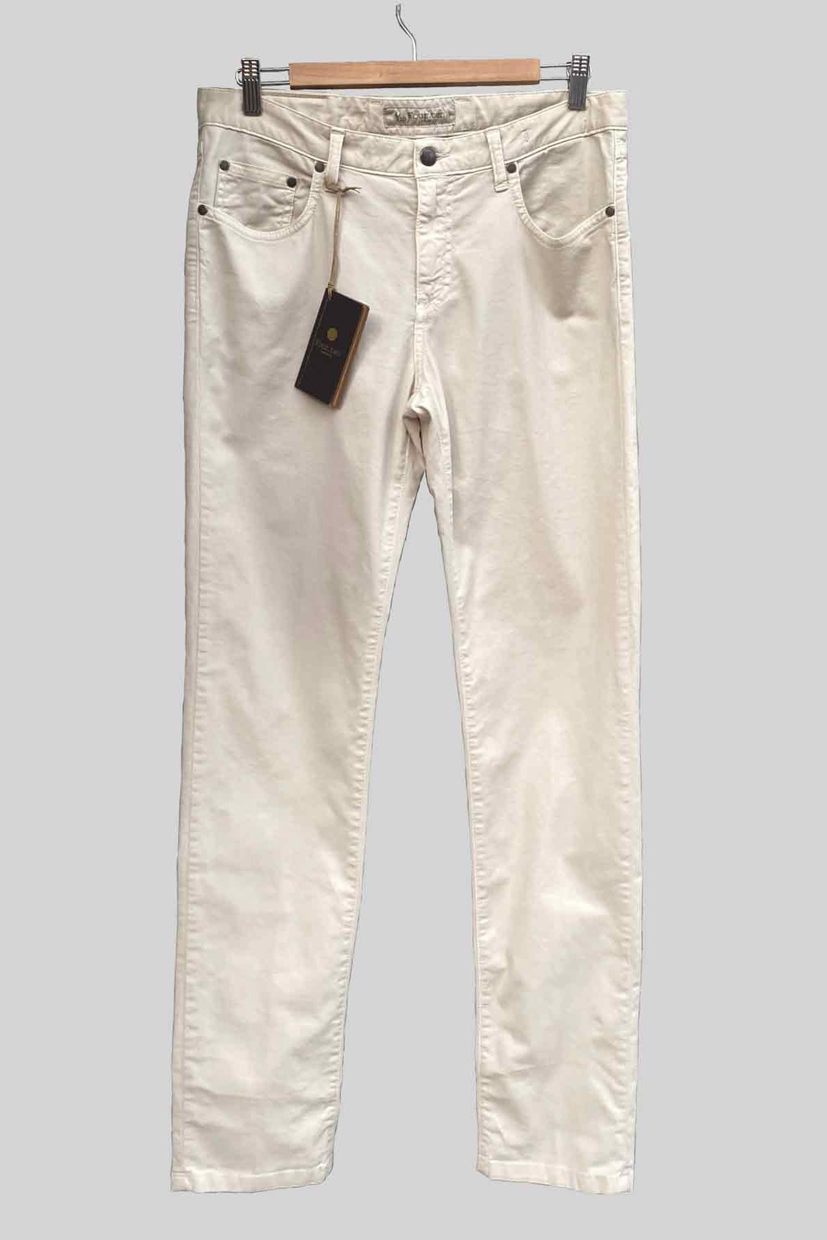 Four.ten Pantalón 5 bolsillos de popelín beige claro