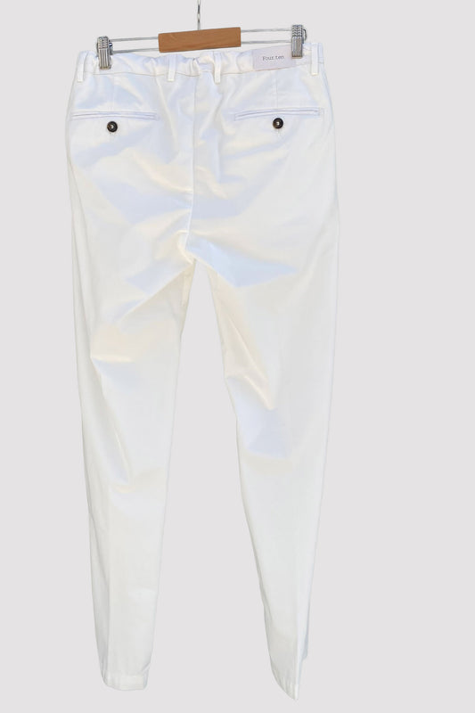 Four.ten Pantalón de popelín blanco con cordón
