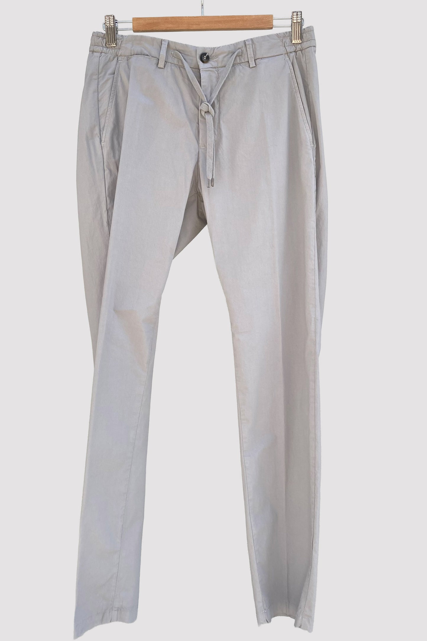 Four.ten Pantalón de popelín gris claro con cordón