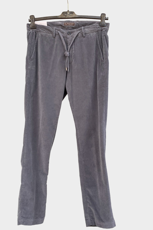 Four.ten Pantalón pana gorda con cordón y goma gris