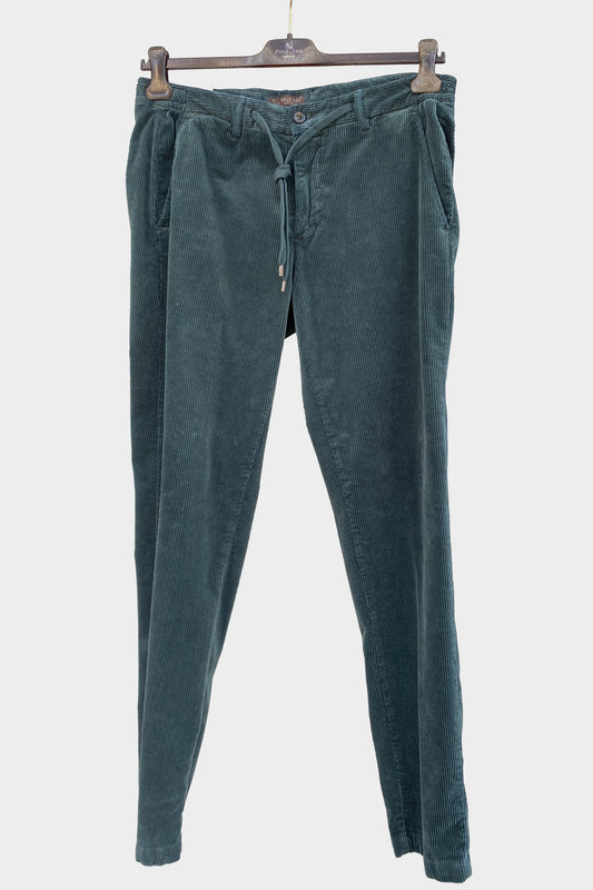 Four.ten Pantalón pana gorda  verde oscuro con cordón y goma