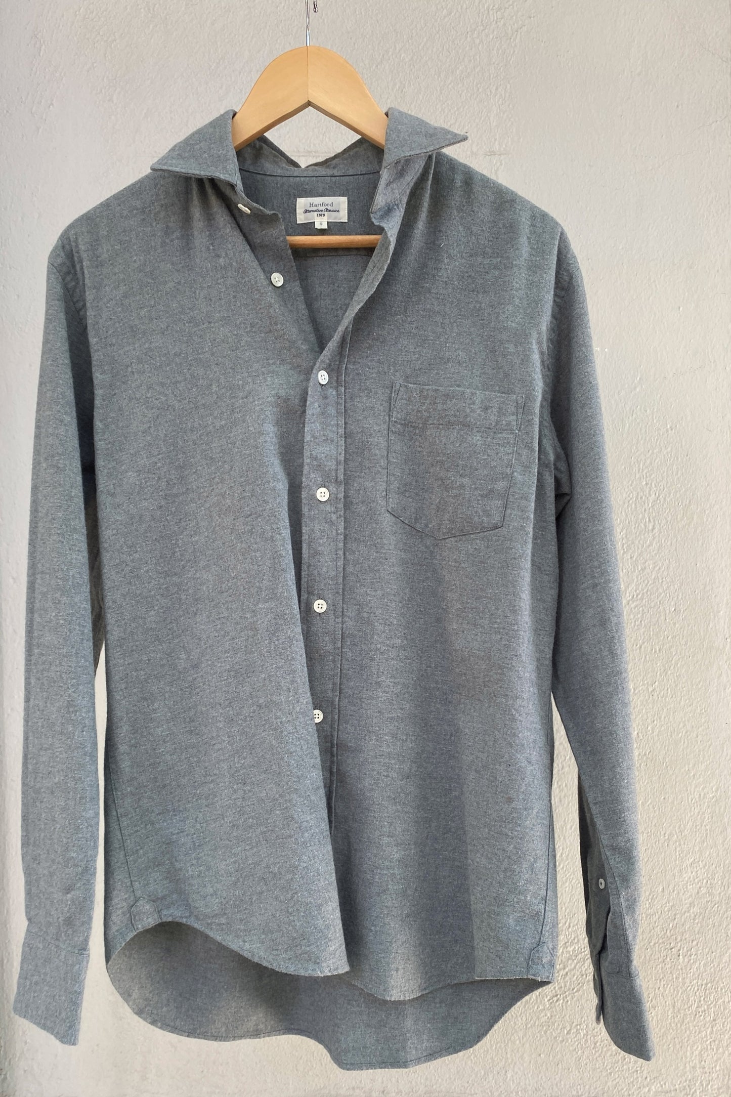 Hartford Camisa verde celadón de franela
