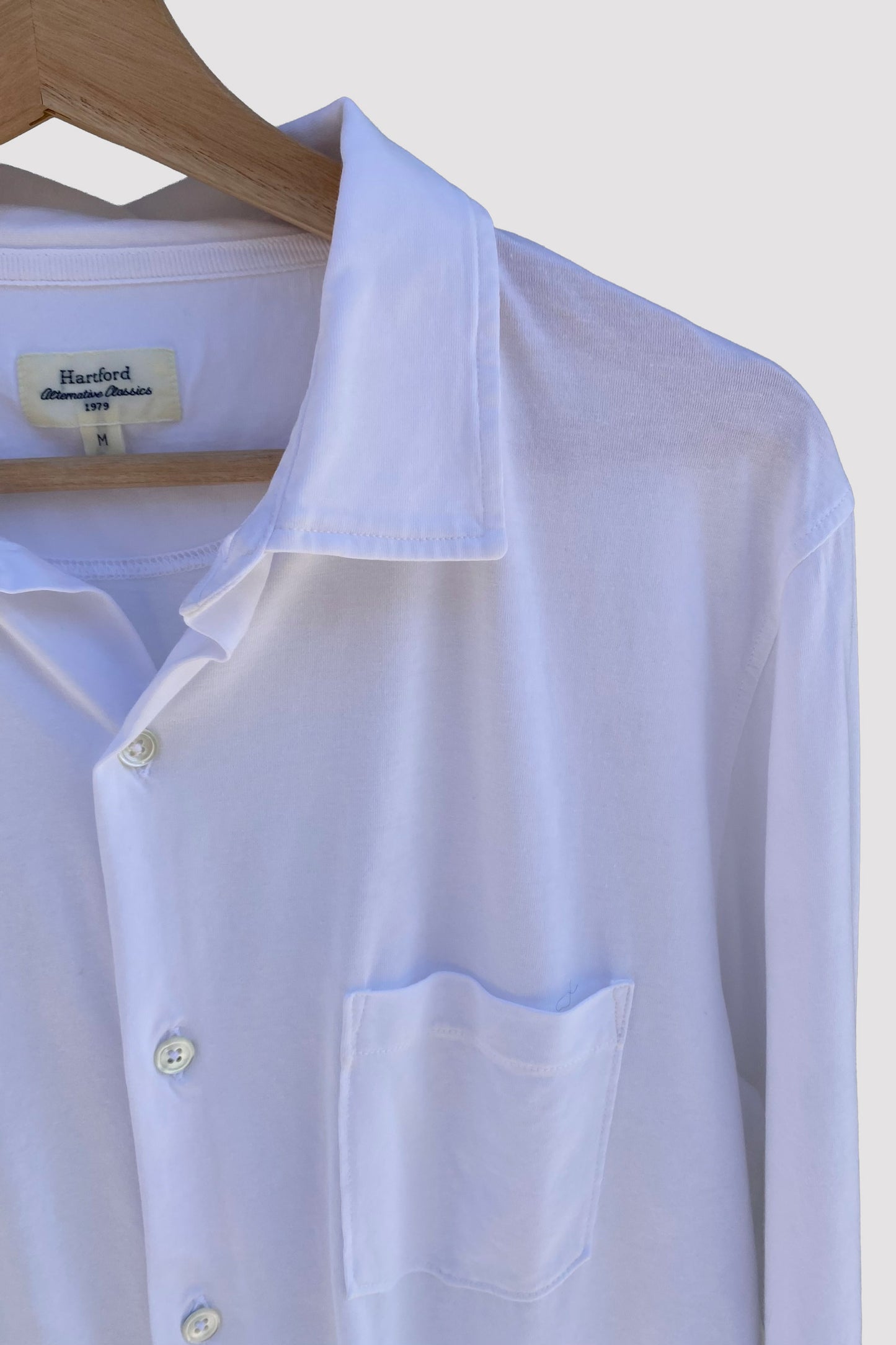 Hartford Camisa blanca de punto de Jersey