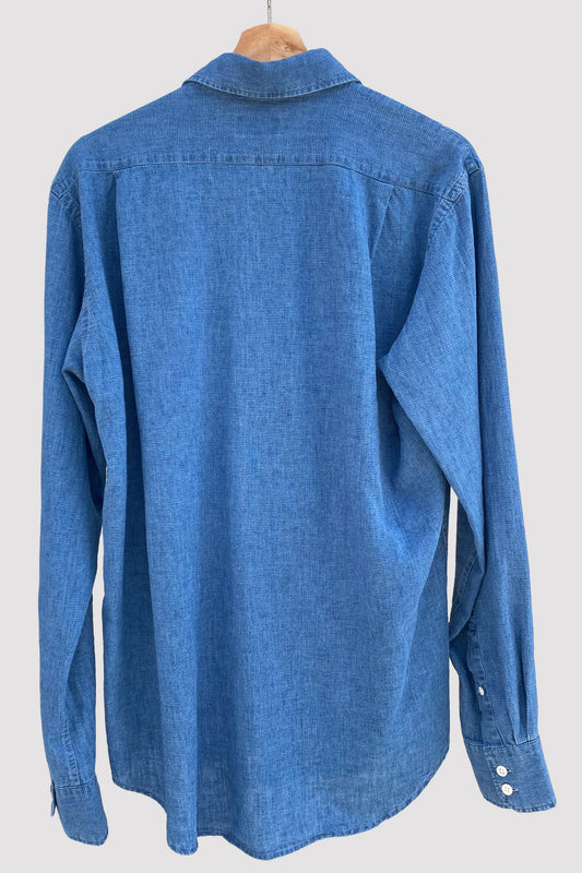 Hartford Camisa Paul con dibujo de mini cuadro azul