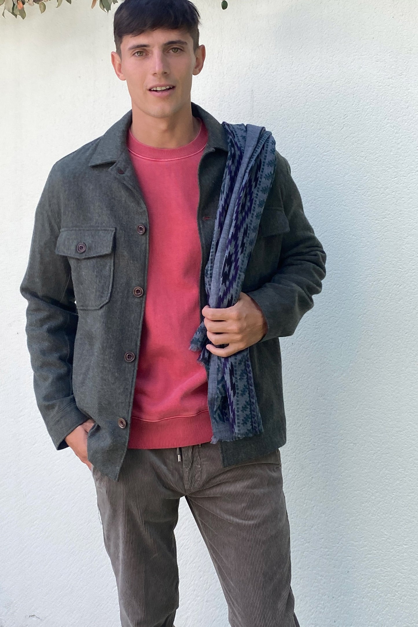 Hartford cazadora de franela verde kakhi