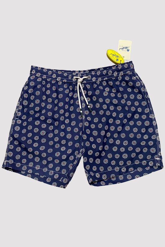 HARTFORD TRAJE DE BAÑO NAVY CON FLORES BLANCAS Y CENTRO ROJO
