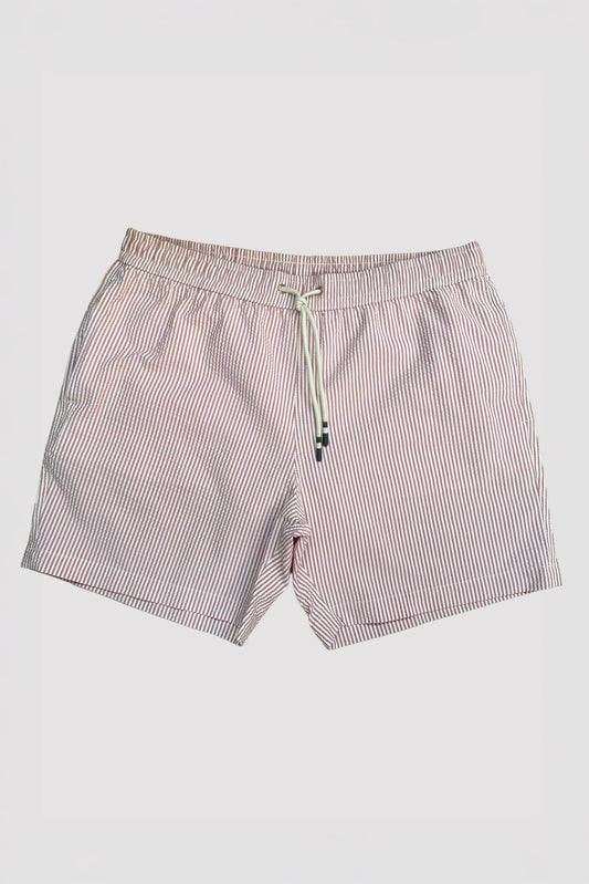 HARTFORD TRAJE DE BAÑO SEERSUCKER DE RAYAS ROJO Y BLANCO