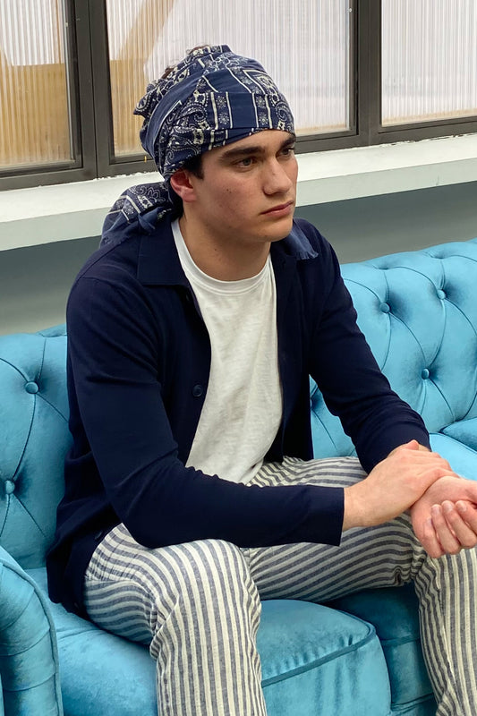 Homeward cardigan con cuello Polo navy