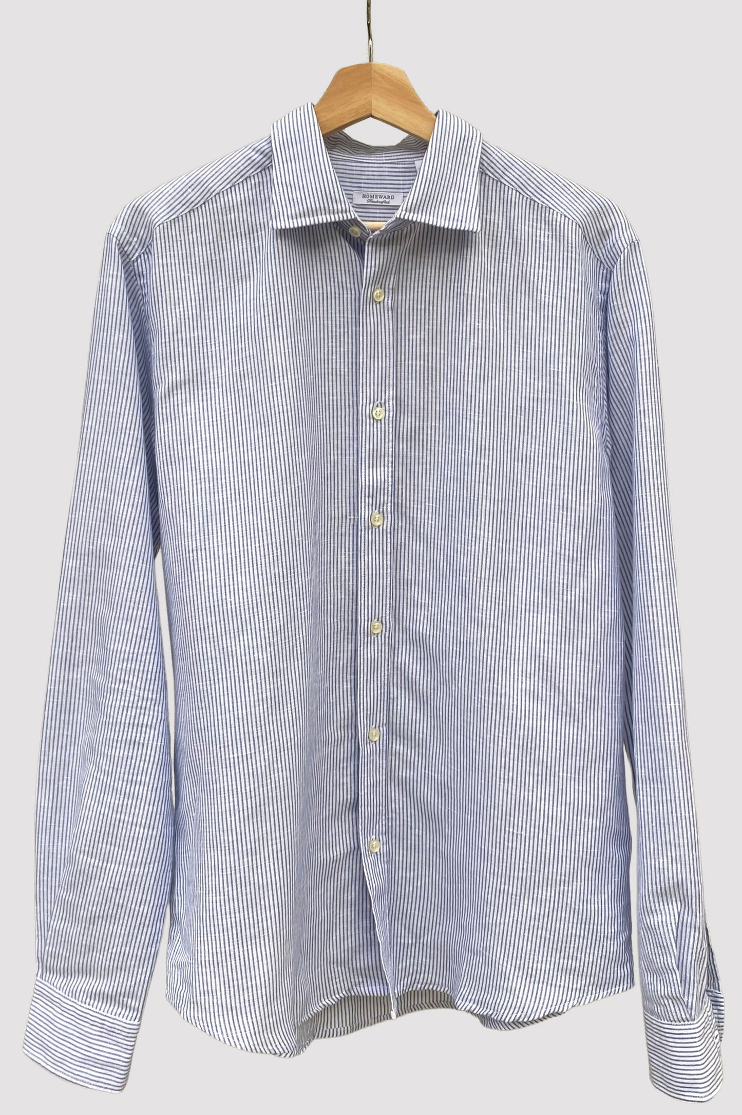 Homeward camisa blanca de rayas azules