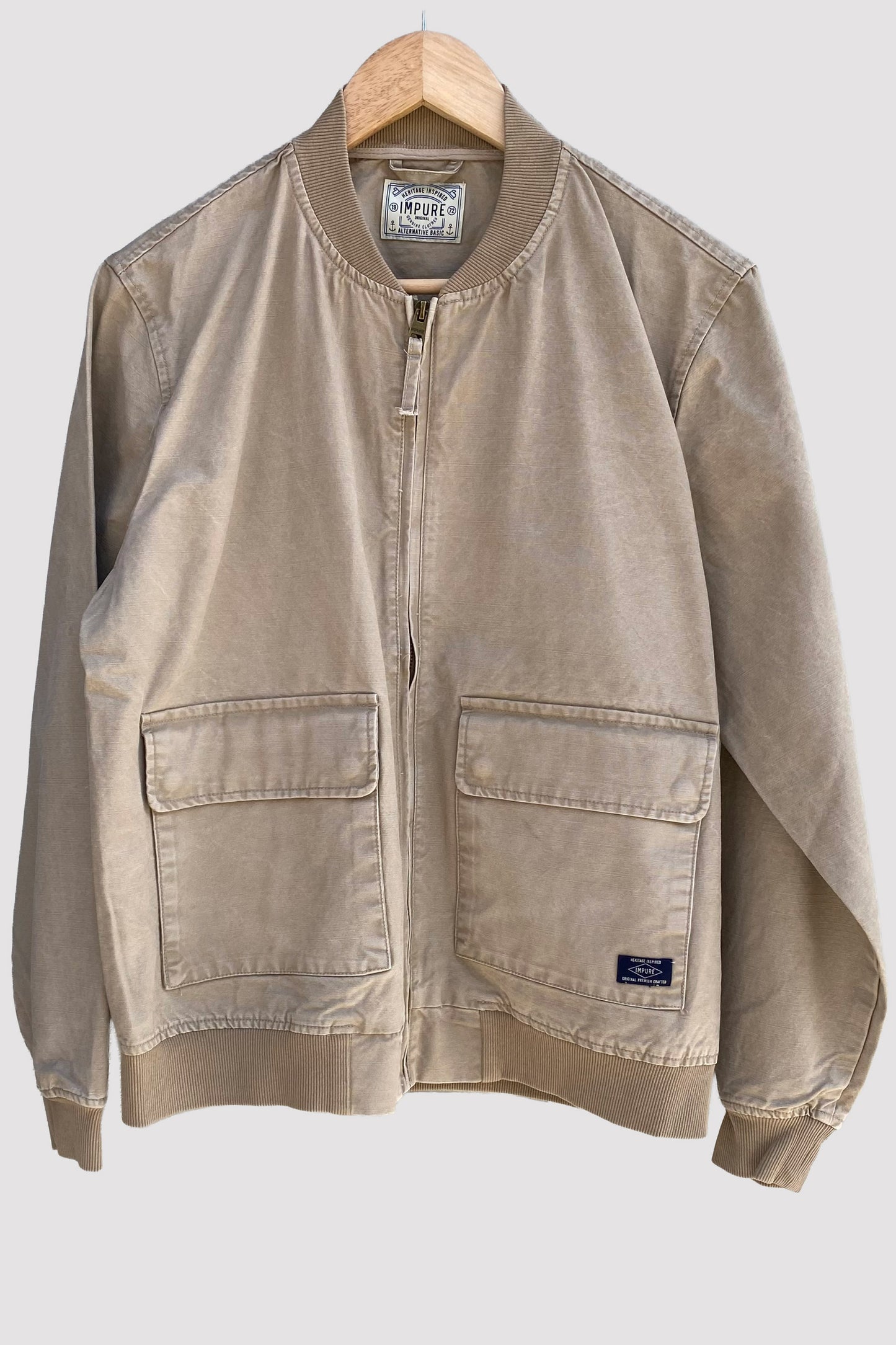 Impure Chaqueta Bomber beige lavado