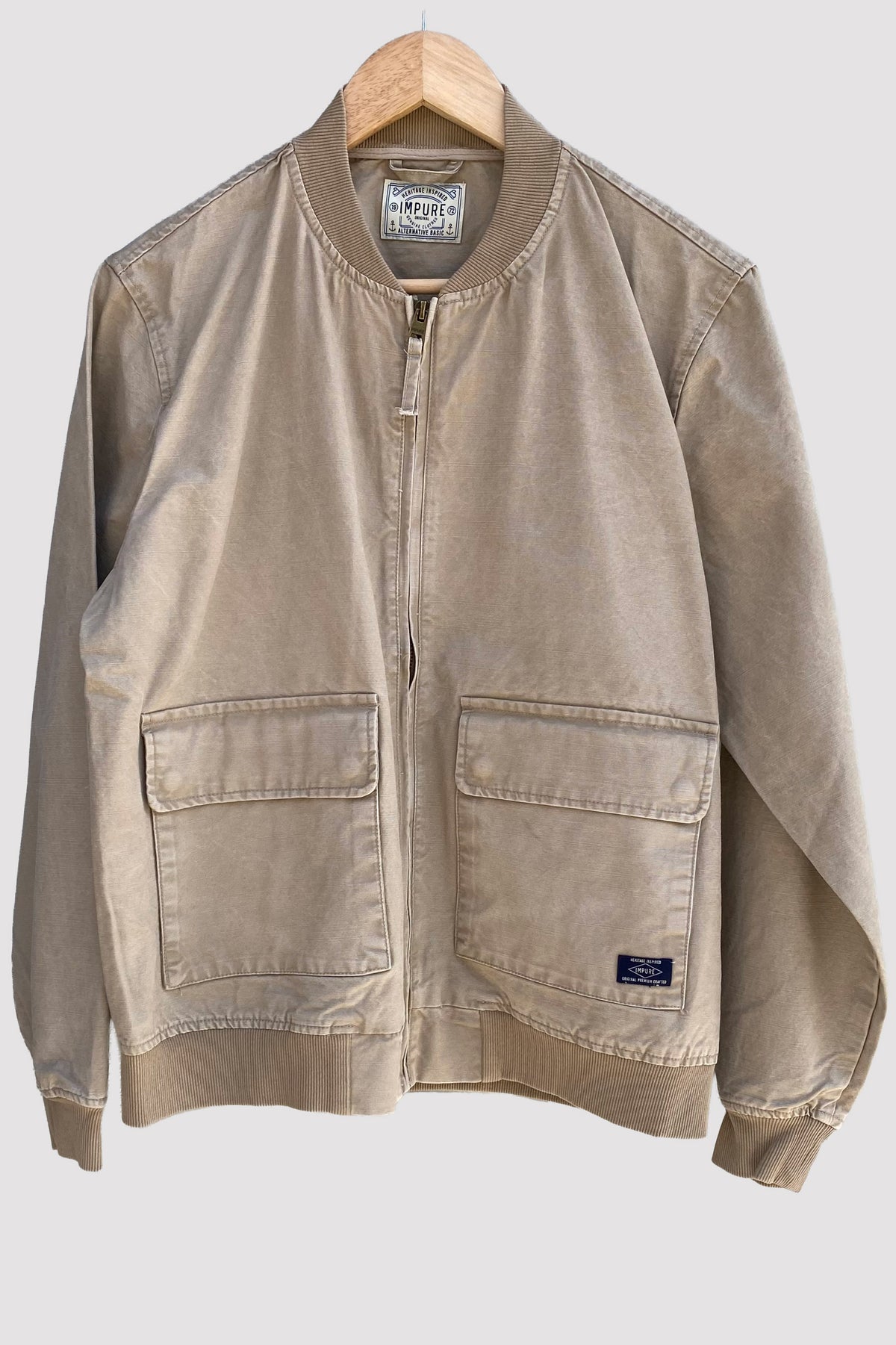 Impure Chaqueta Bomber beige lavado