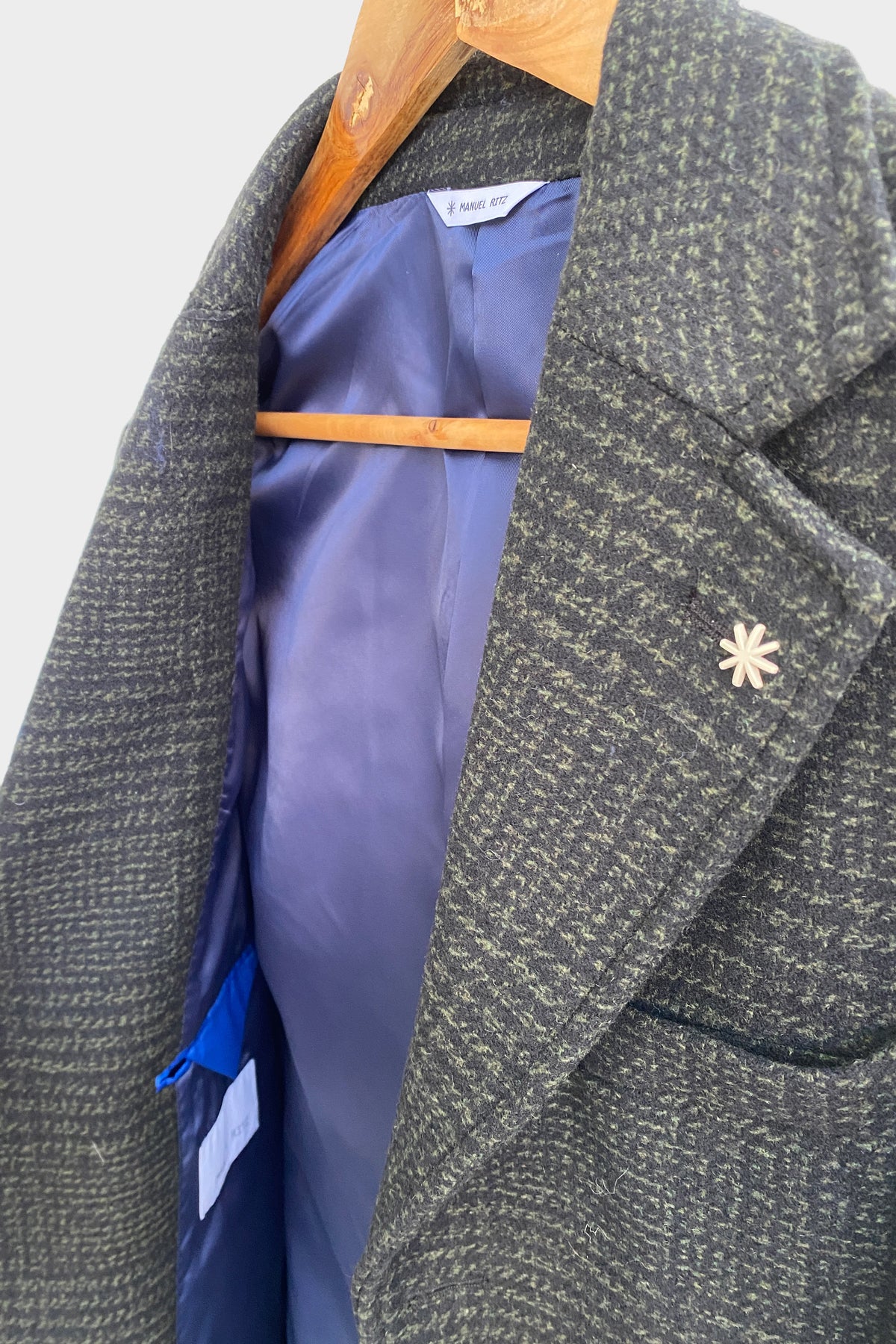 Manuel Ritz Abrigo de cuadros azul y verde oscuro