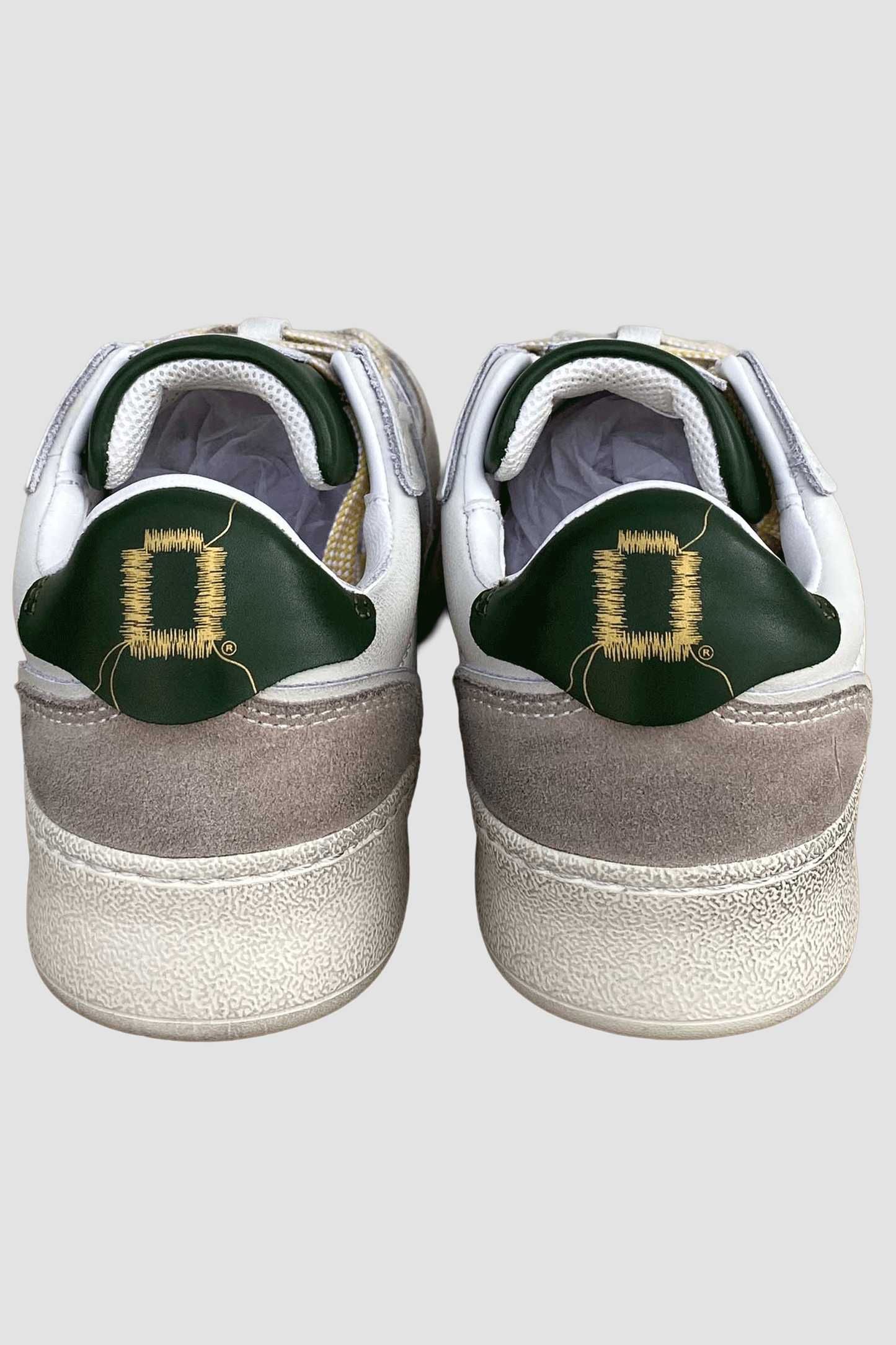 Monoway Zapatillas de napa blancas y verdes