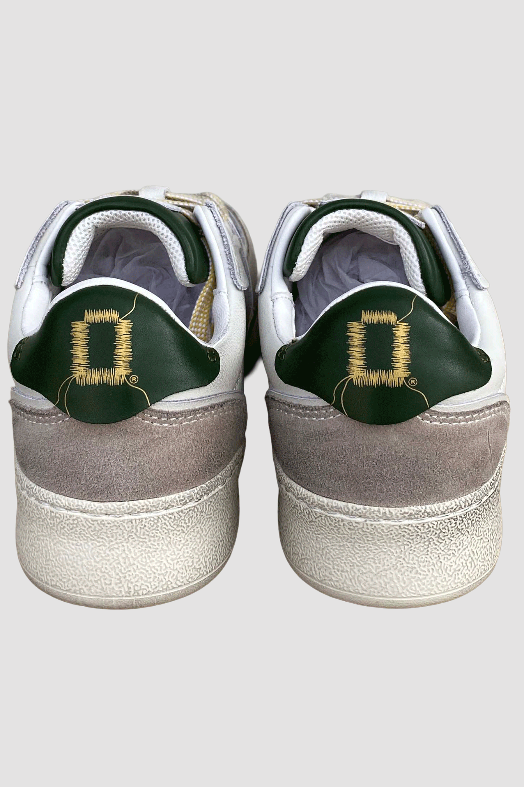 Monoway Zapatillas de napa blancas y verdes