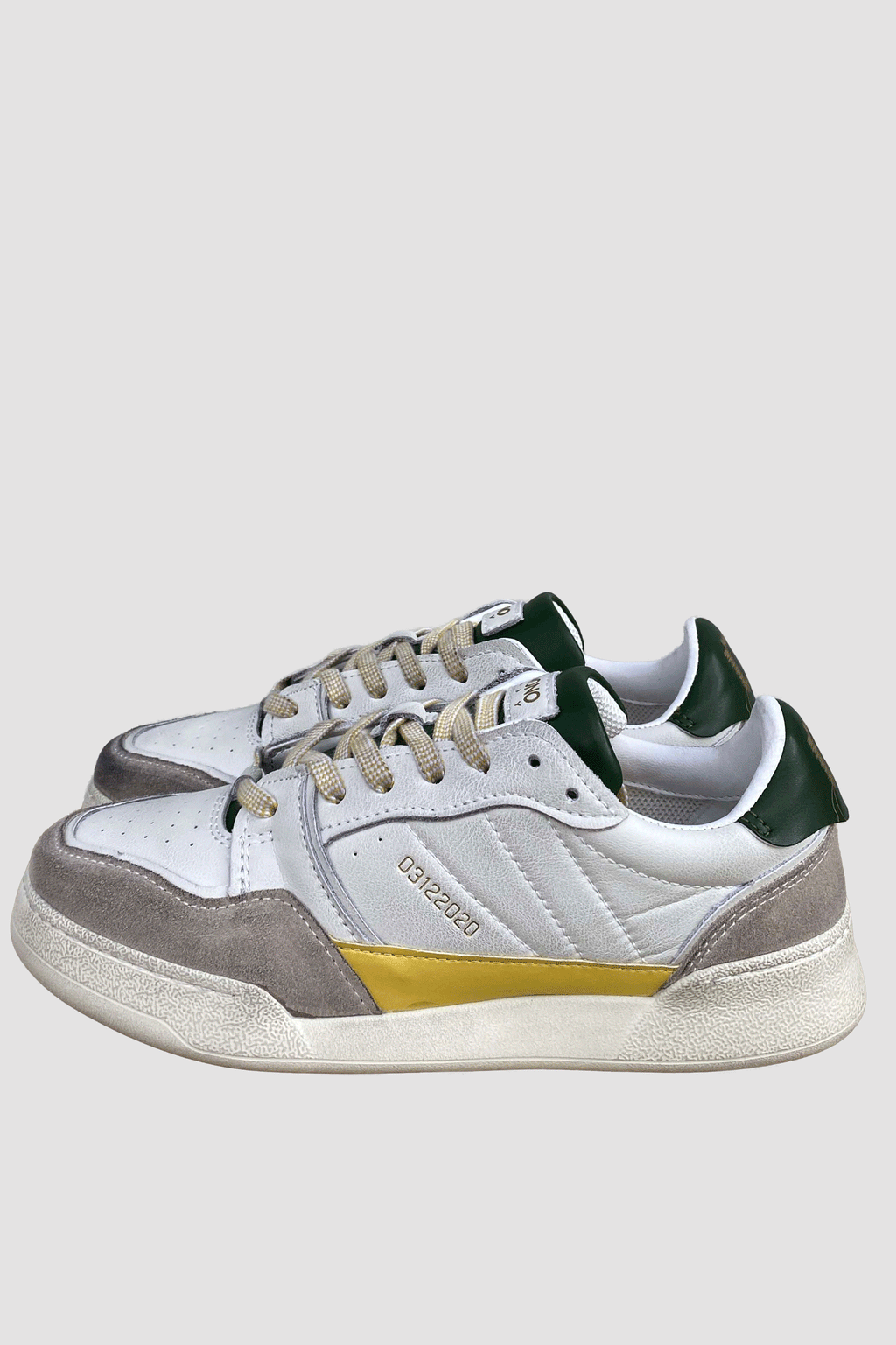 Monoway Zapatillas de napa blancas y verdes