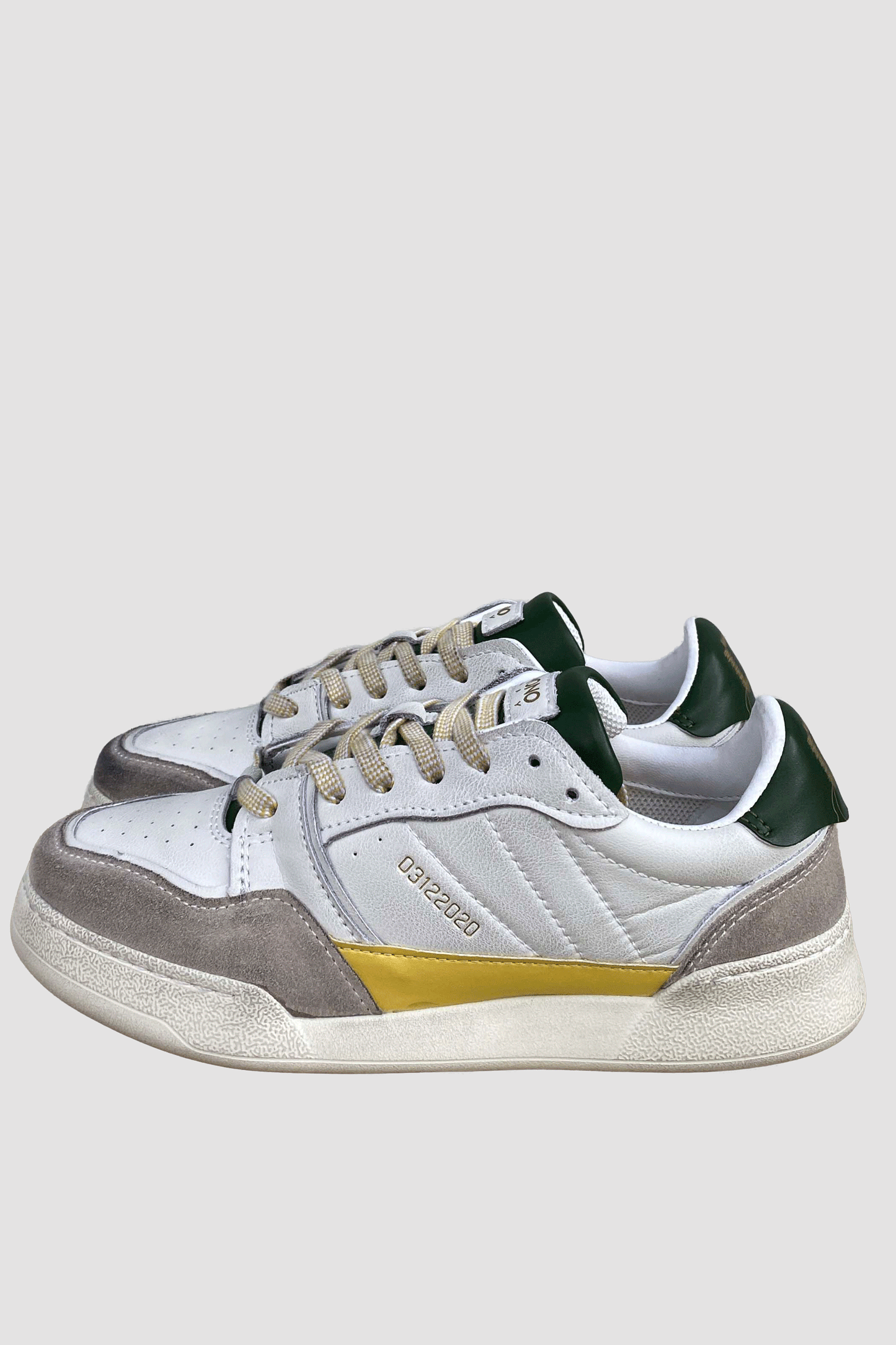 Monoway Zapatillas de napa blancas y verdes