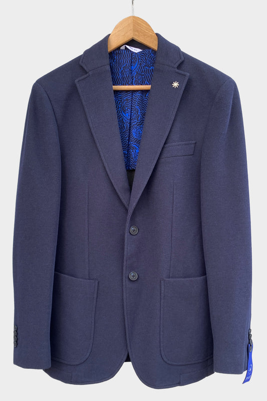 Manuel Ritz Blazer de piqué stretch azul