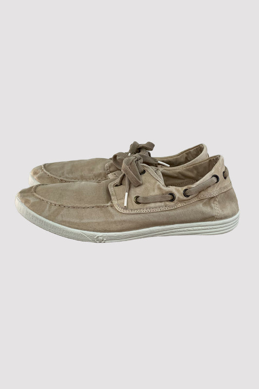Natural World Eco Náuticos de lona beige