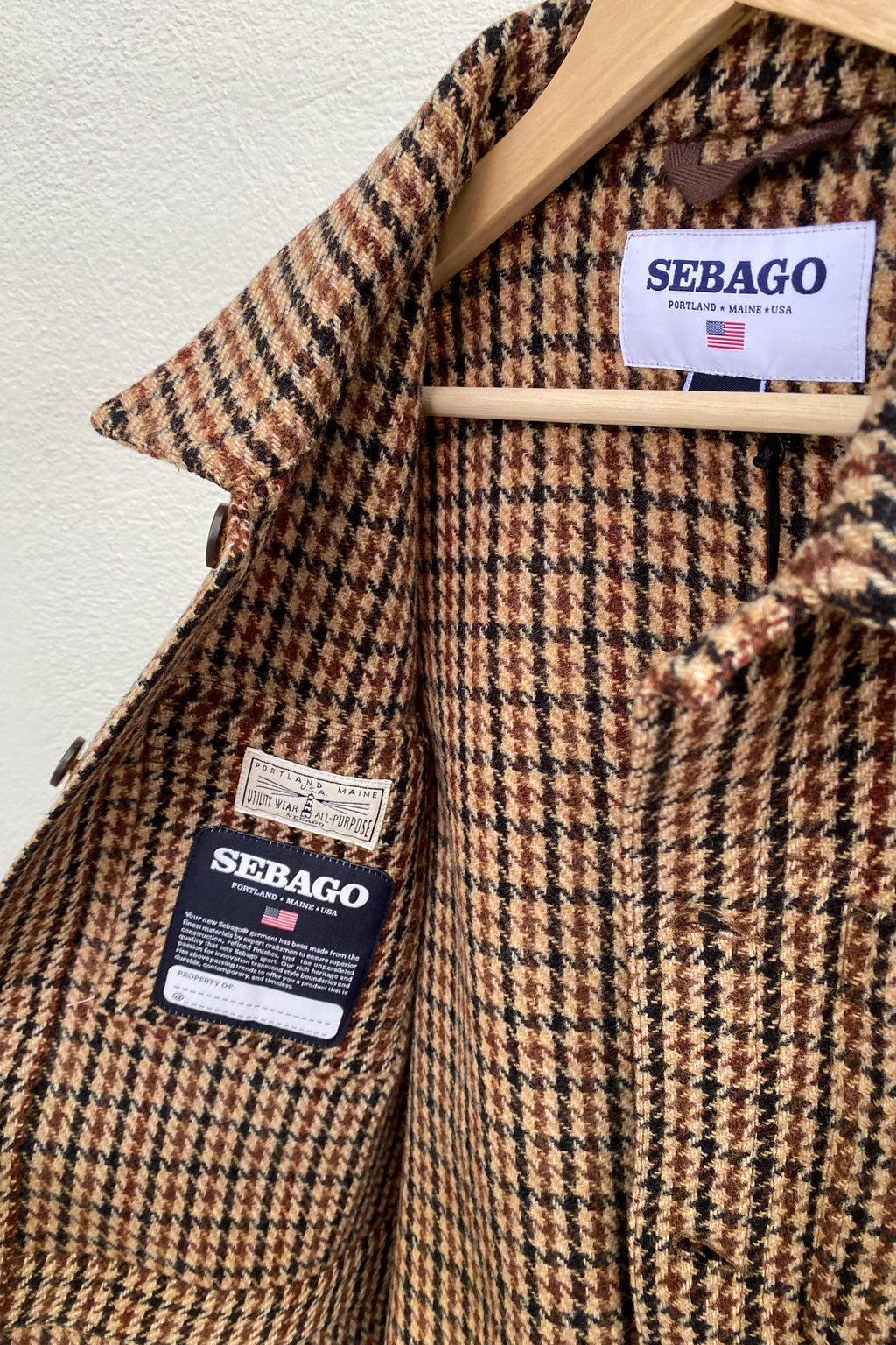 Sebago Chaqueta de cuadros de lana unisex